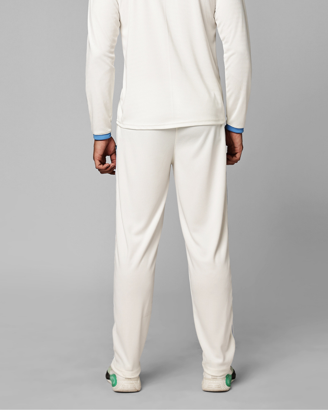 Men Regular Fit Mid-Rise Trousers | White